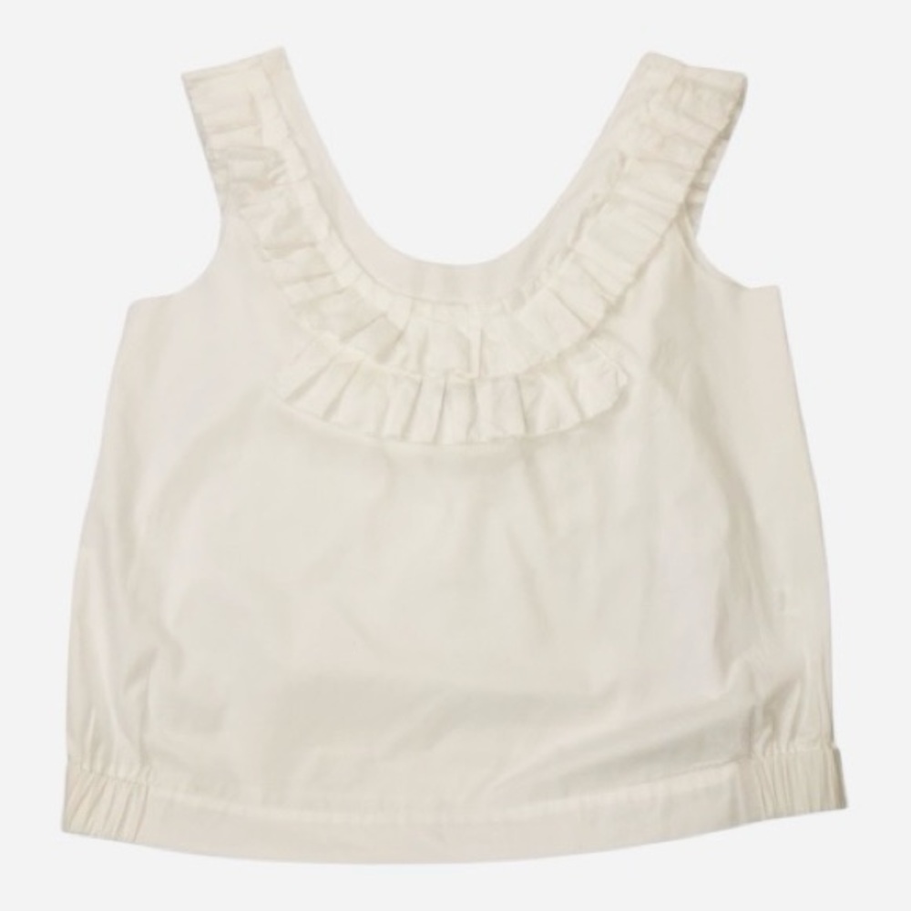 Vera Wang Lavender Label White Cotton Blouse